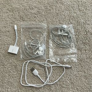 Charger, earphones, earphone adapter for IPhone